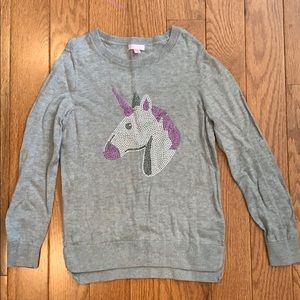Girls unicorn studded sweater size 8